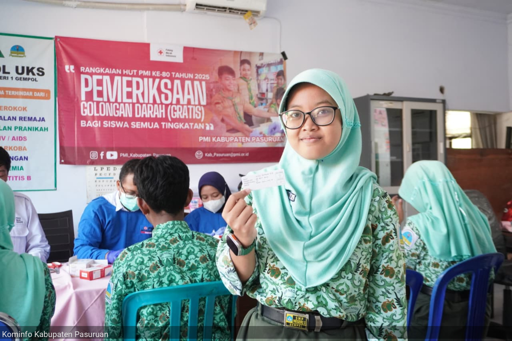 PMI Kabupaten Pasuruan Gelar Pemeriksaan Golongan Darah Gratis bagi Pelajar di 44 Sekolah